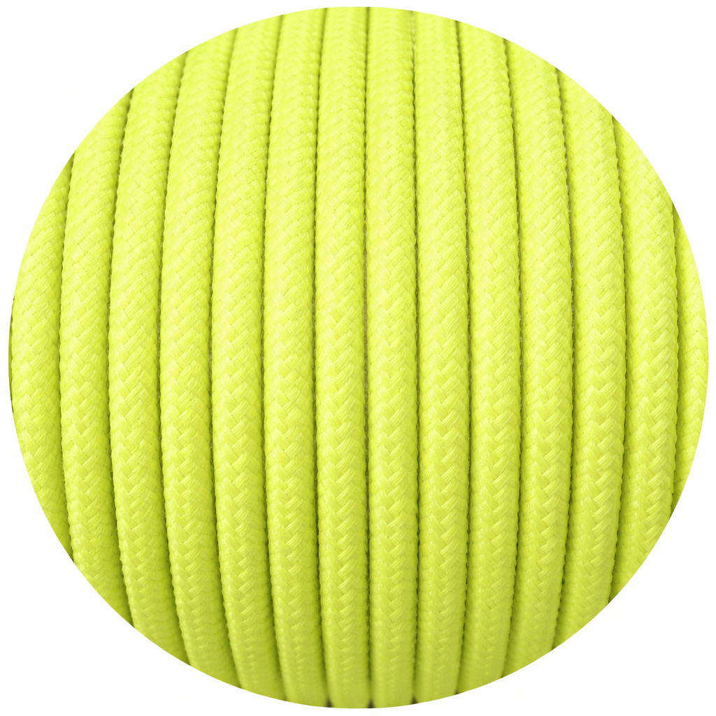 Flouro Hi-Viz Green Round Fabric Braided Cable