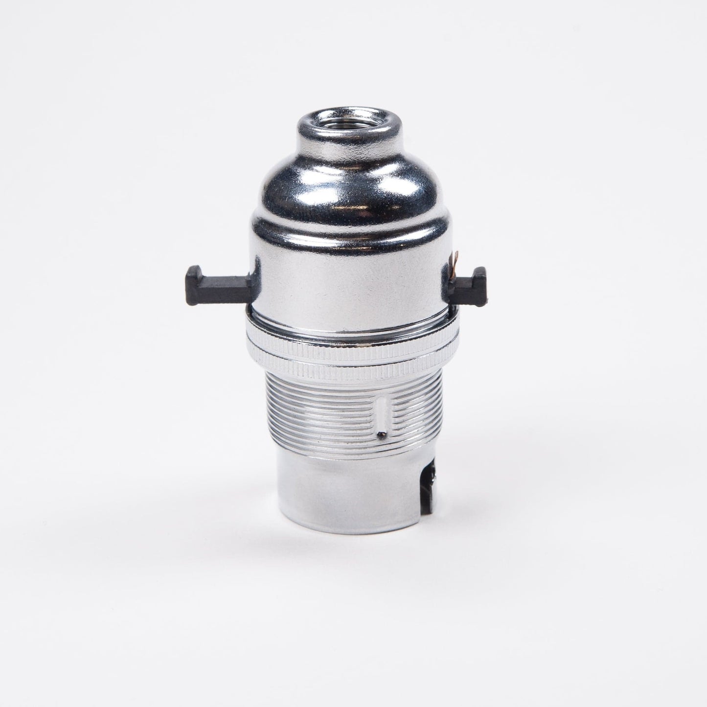 1\2" Threaded Switched Bayonet Period Lampholder with grip - Chrome