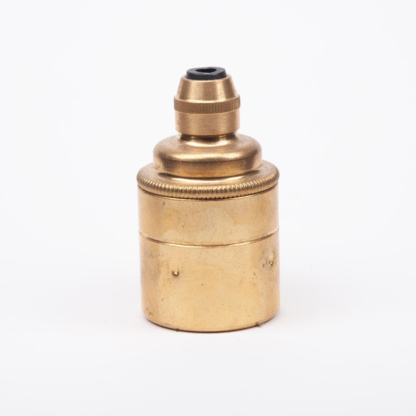 E27 Integral Grip Plain Skirt Lampholder - Brass