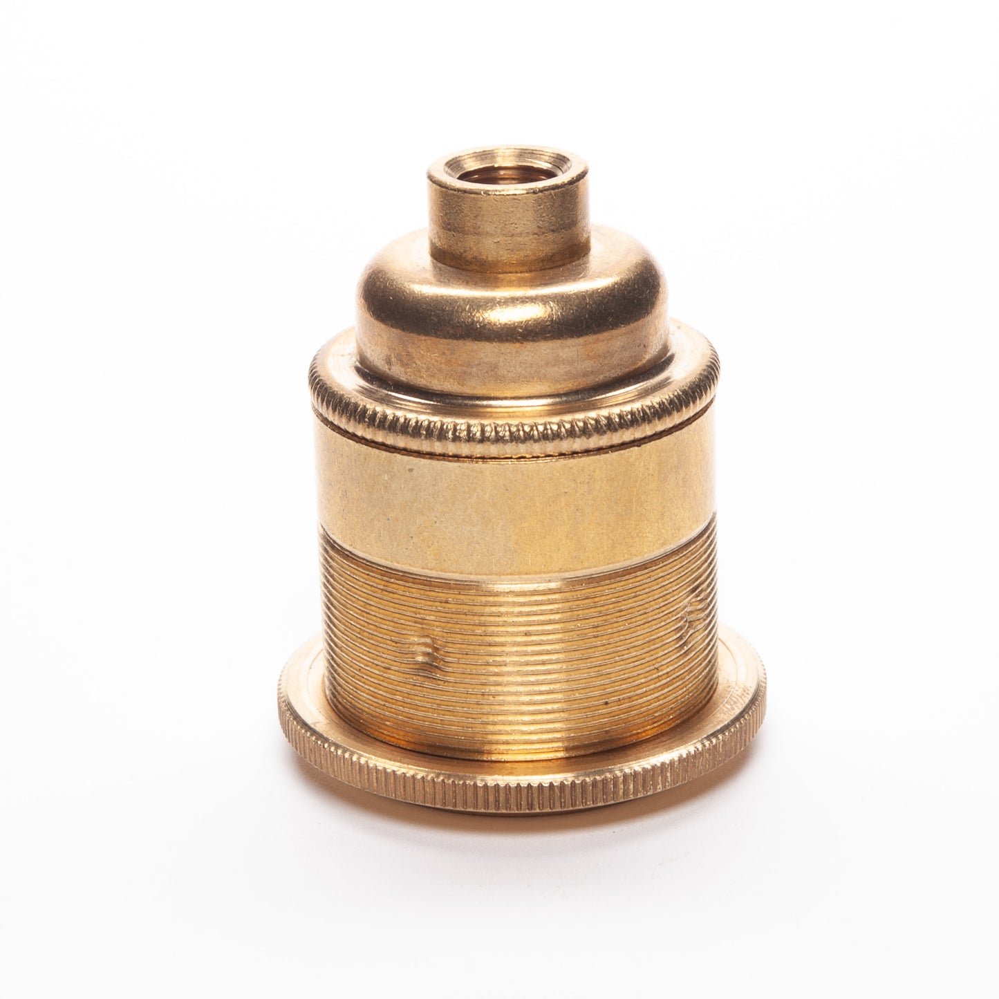 E27 ES Edison Screw Brass Period Lampholder M10 Threaded with shade ring