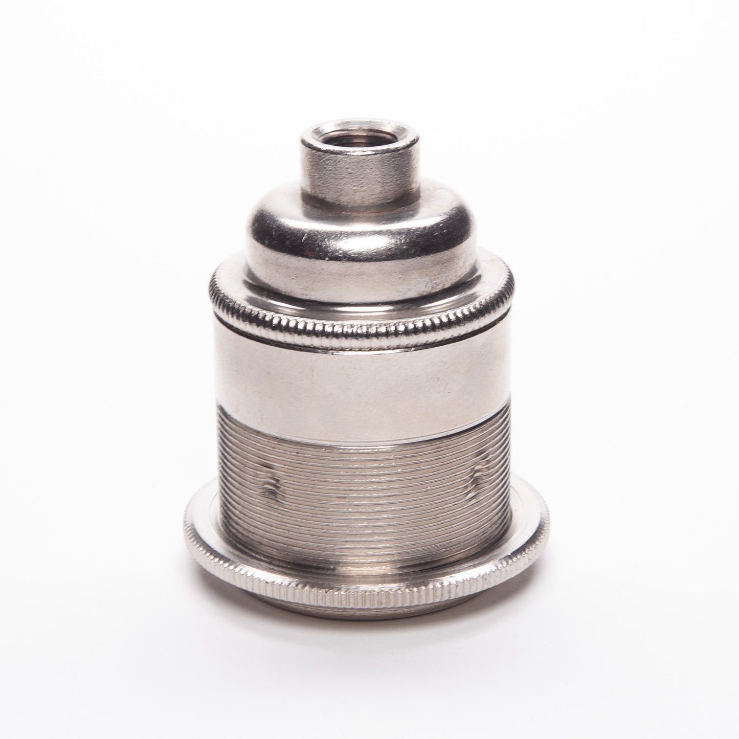 E27 ES Edison Screw Nickel Period Lampholder M10 Threaded with shade ring