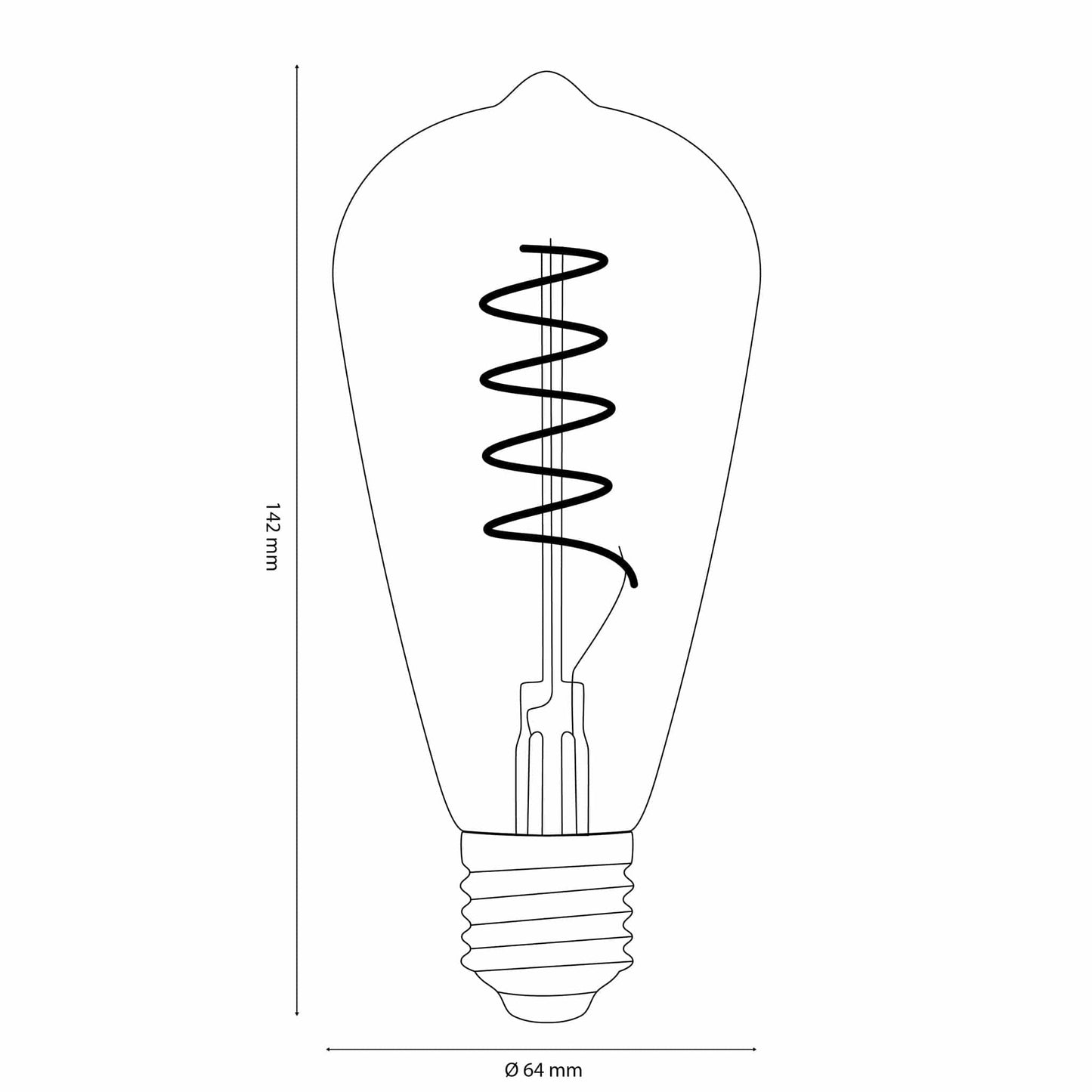 Vintlux E27 Dimmable LED Filament Lamp 4W ST64 265lm 2200K Karu Edison Gold