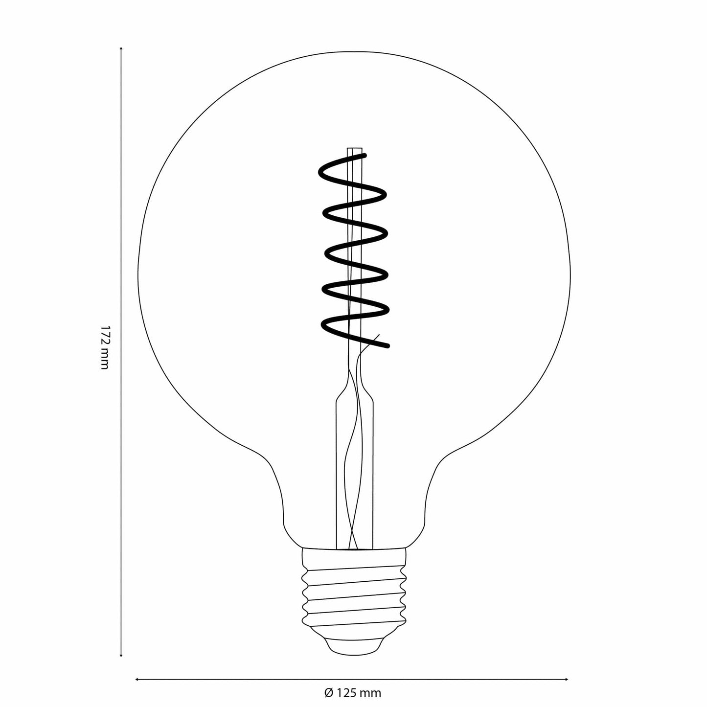 Vintlux E27 Dimmable LED Filament Lamp 4W G125 265lm 2200K Karu Globe XL Gold