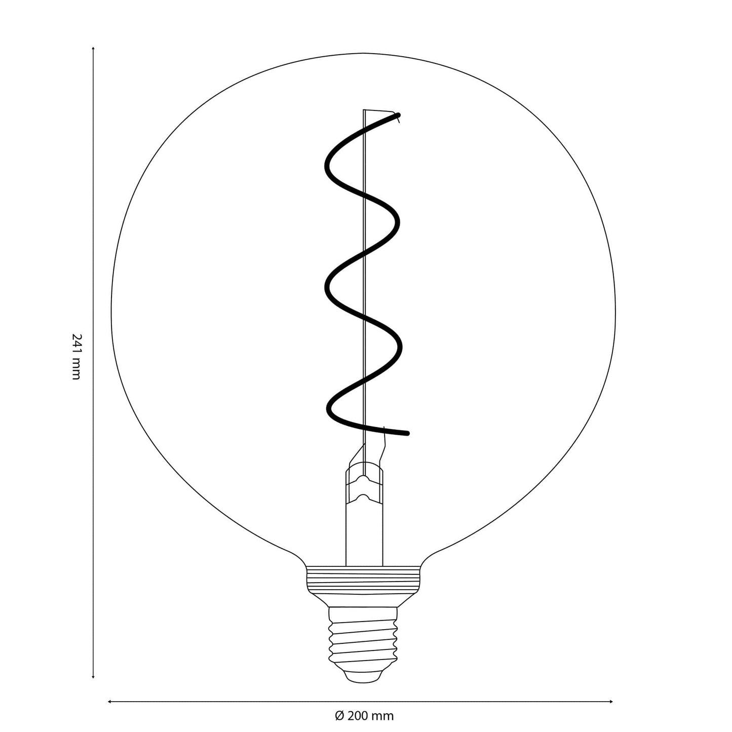 Vintlux E27 Dimmable LED Filament Lamp 4W G200 265lm 2200K - Kyodai Loft Globe XXL Gold