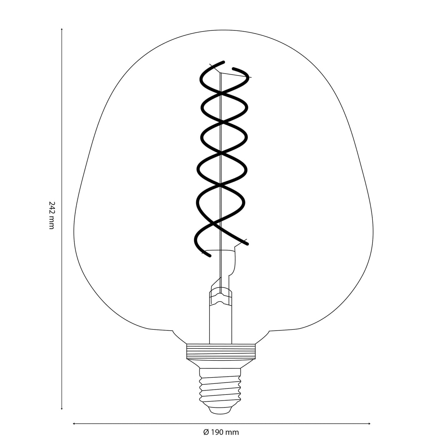 Vintlux E27 Dimmable LED Filament Lamp 4W S190 265lm 2200K - Kyodai Onixx Apple XXL Gold