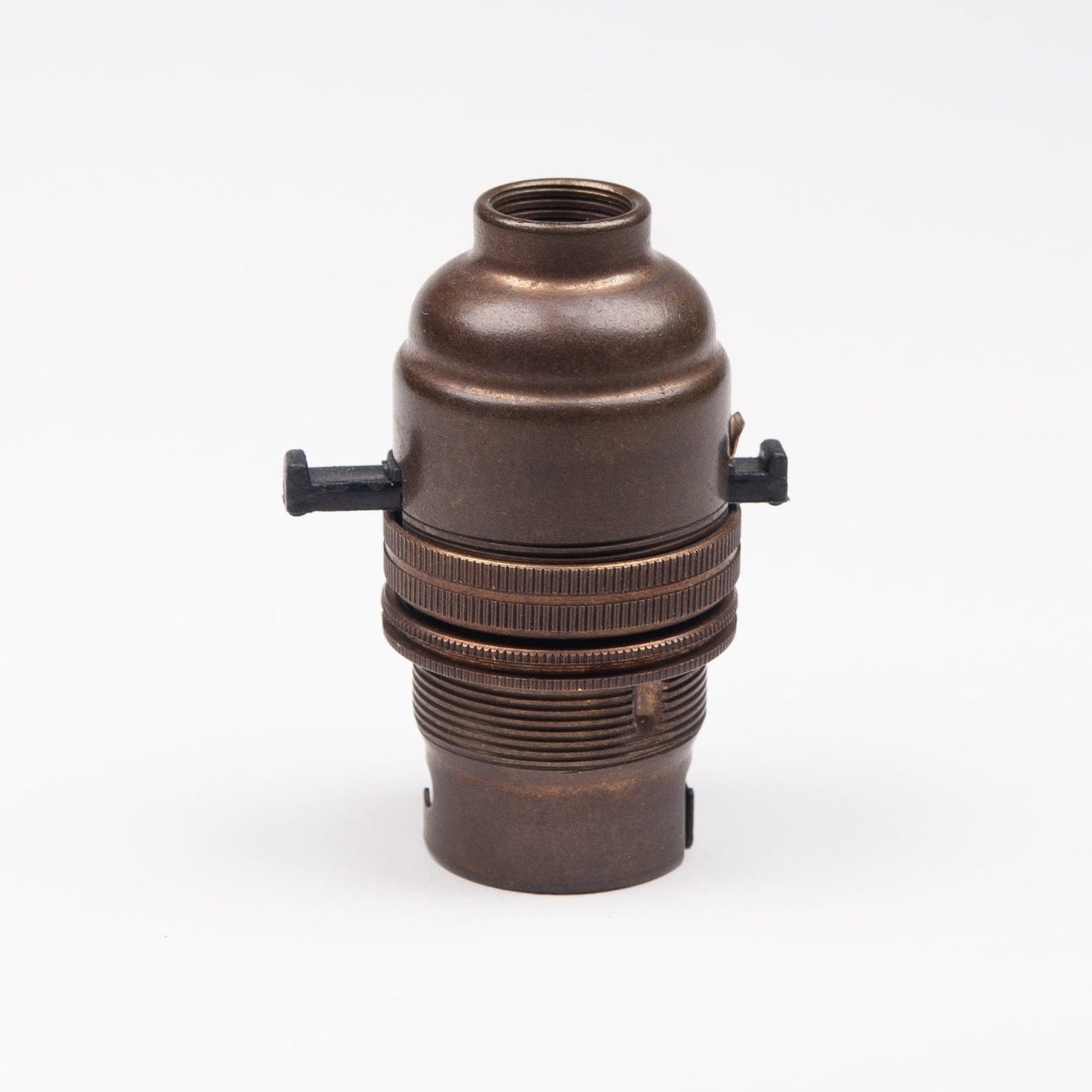 1\2" Threaded Switched Bayonet Period Lampholder with grip - Old English Brass