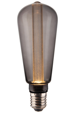 Vintlux E27 Dimmable LED Filament Lamp 2.3W ST60 50lm 1800K Rainn Edison Smoke