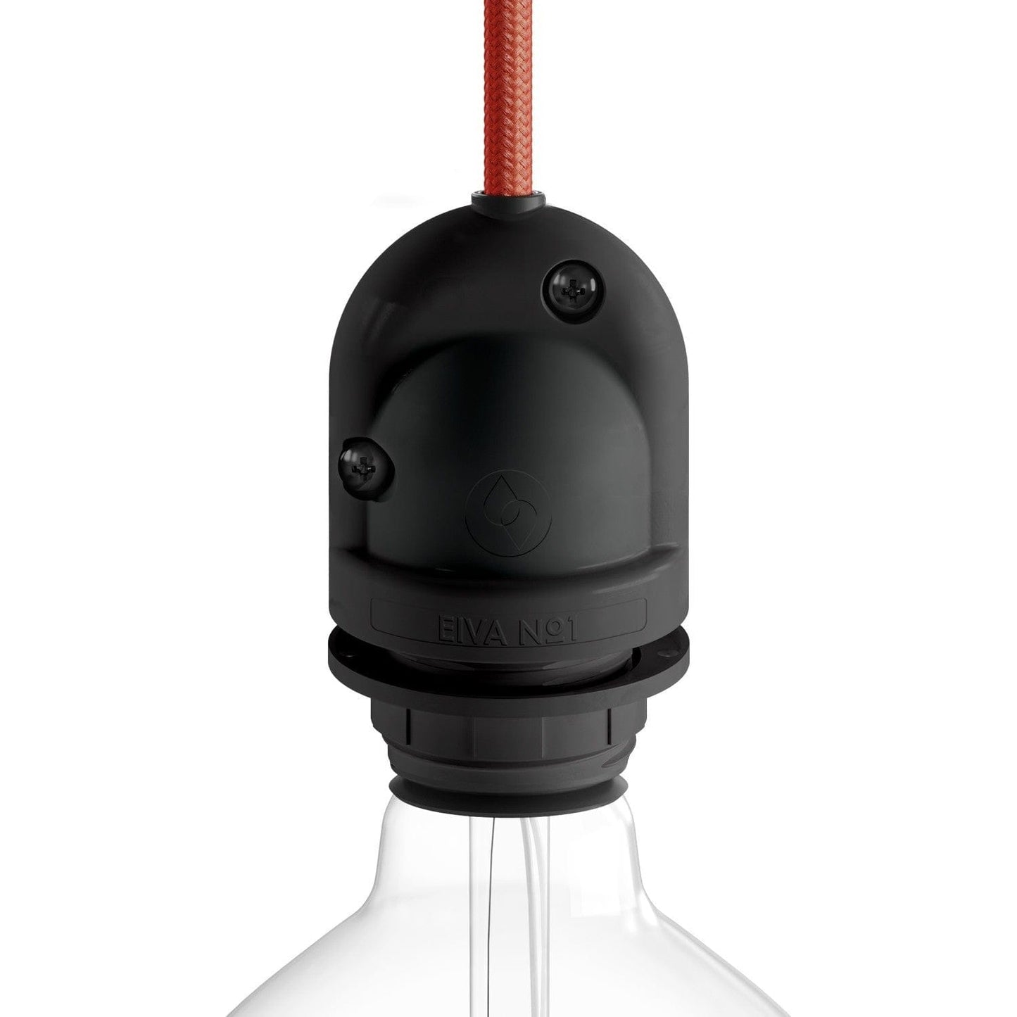 Black E27 IP65 Waterproof Bathroom and Outdoor Lampholder