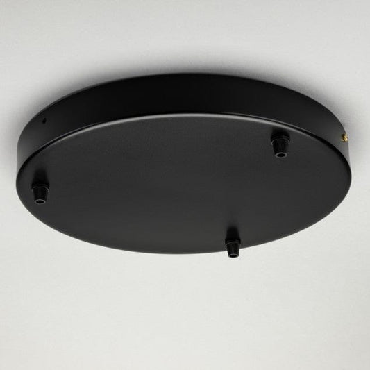 Black Steel Ceiling Rose Large 300mm - 3 Outlets - www.enamelshades.co.uk
