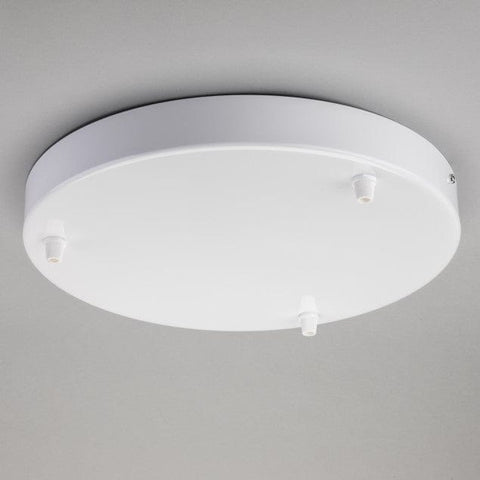 White Steel Ceiling Rose Large 300mm - 3 Outlets