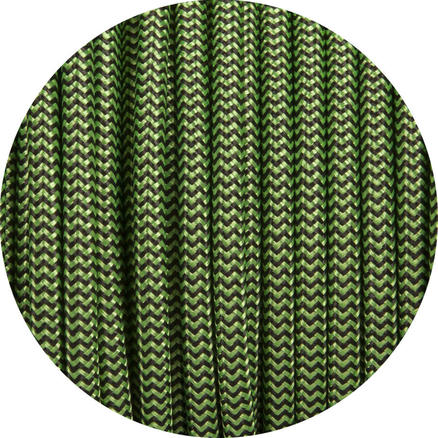 Apple Green & Black Round Fabric Cable