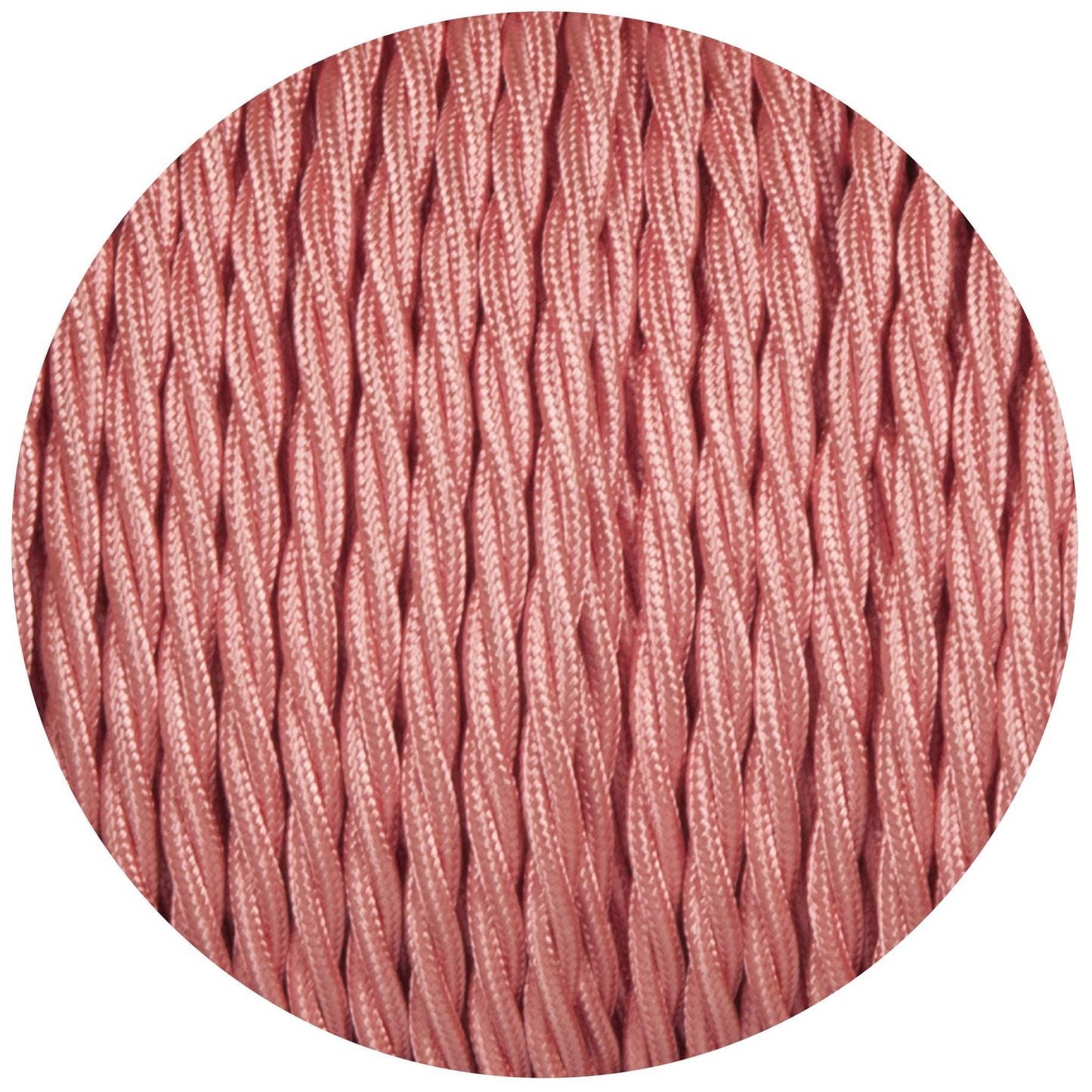 Baby Pink Twisted Fabric Braided Cable - Enamel Shades