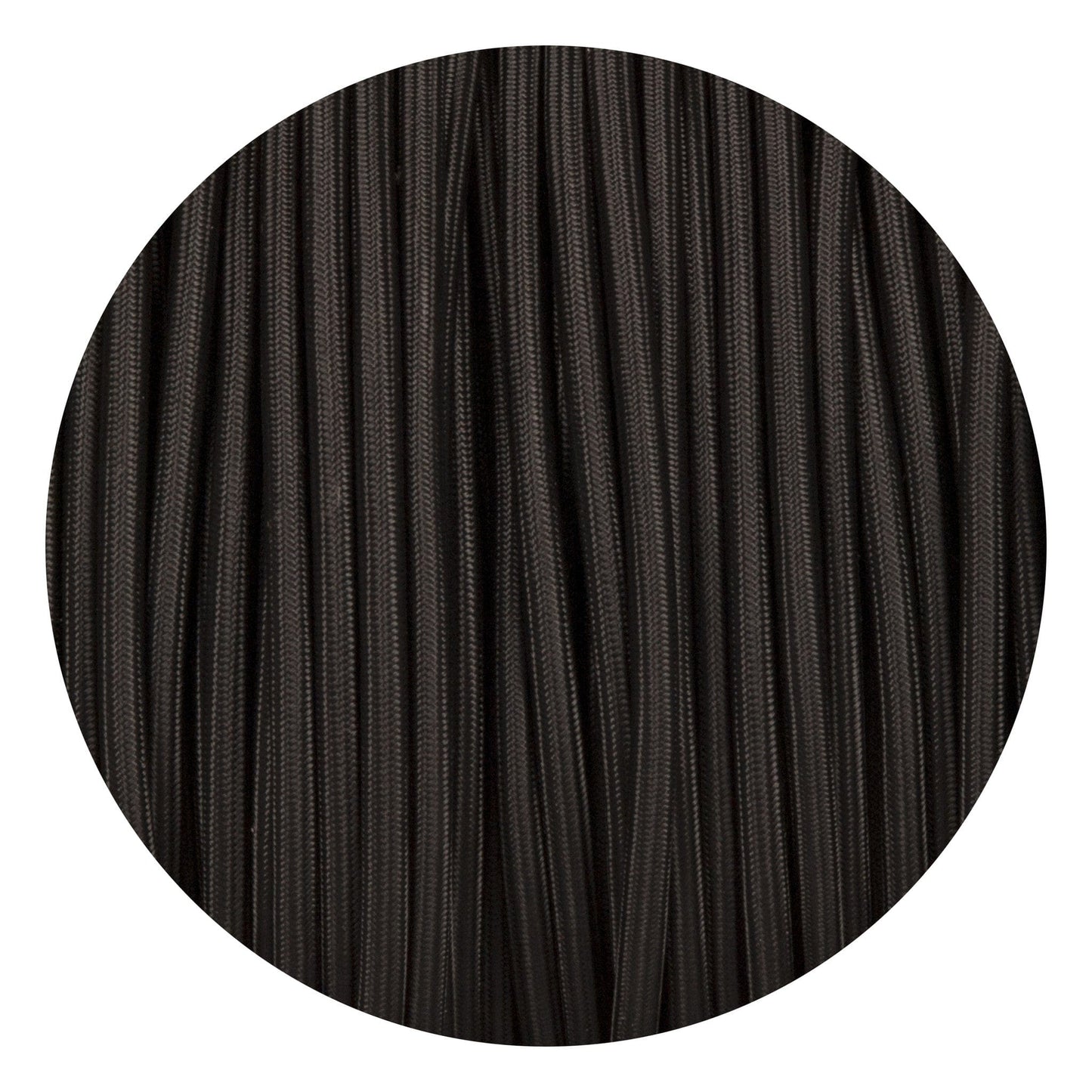 Black Round Fabric Braided Cable - Enamel Shades