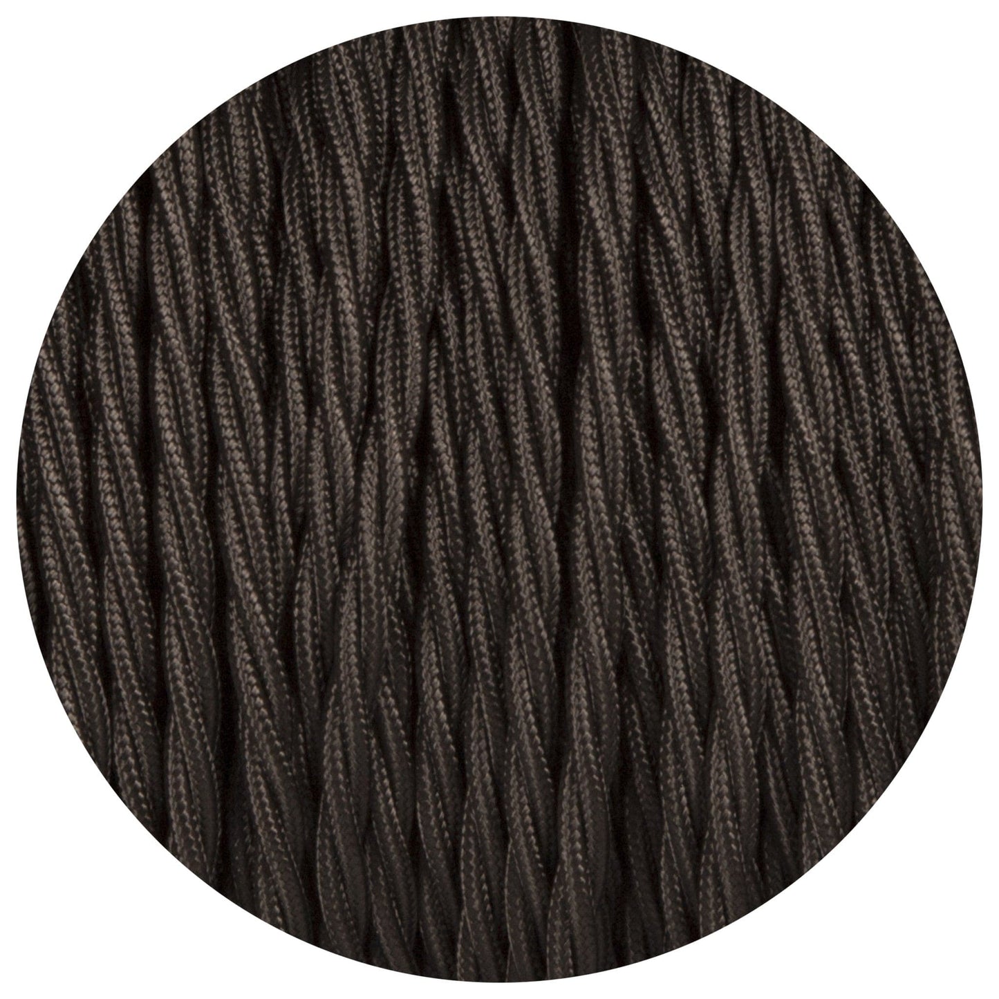 Black Twisted Fabric Braided Cable - Enamel Shades