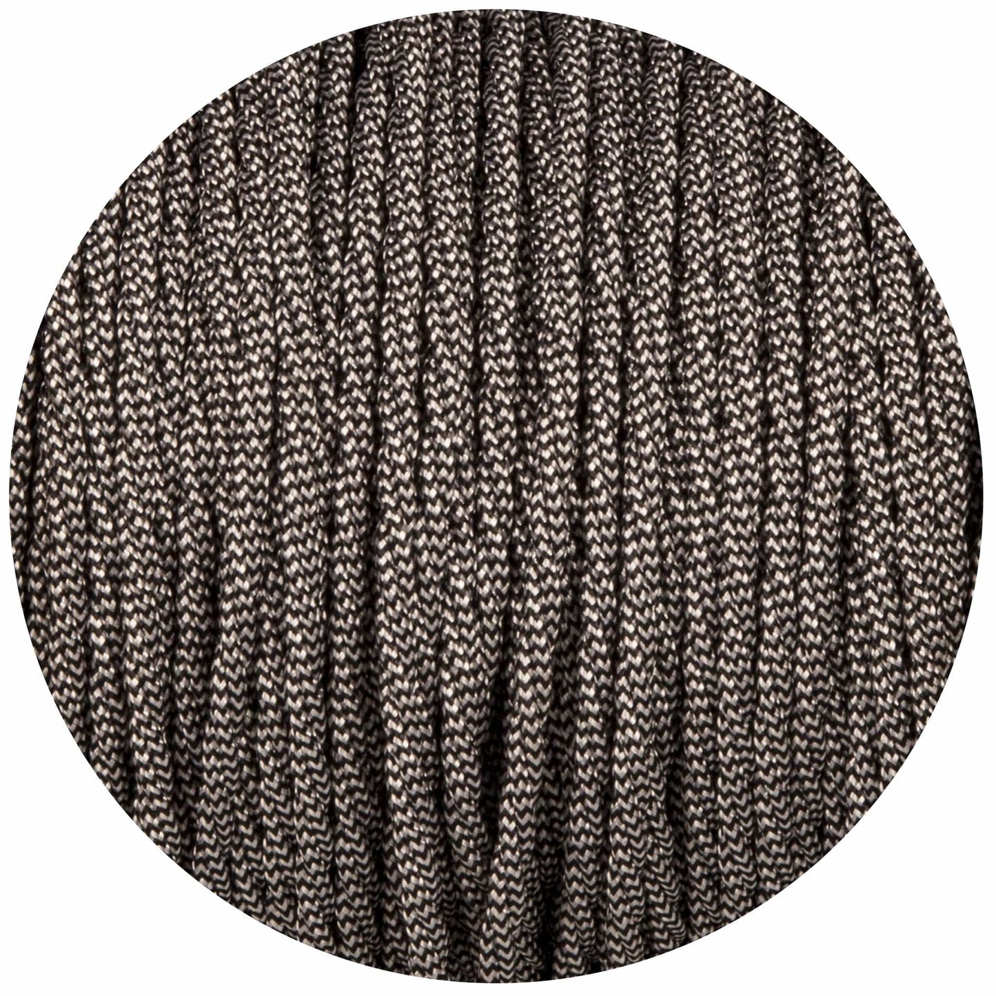 Black & White Twisted Fabric Braided Cable - Enamel Shades