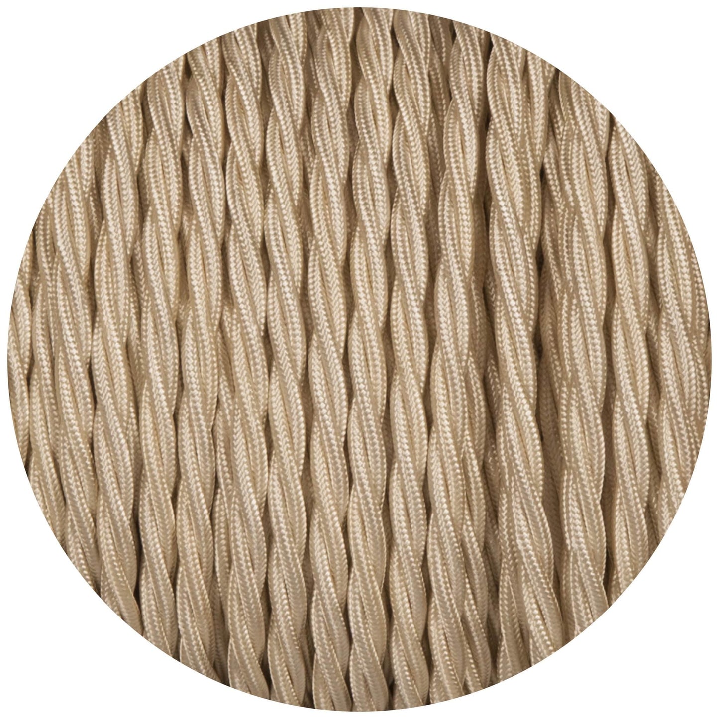 Cream Twisted Fabric Braided Cable - Enamel Shades