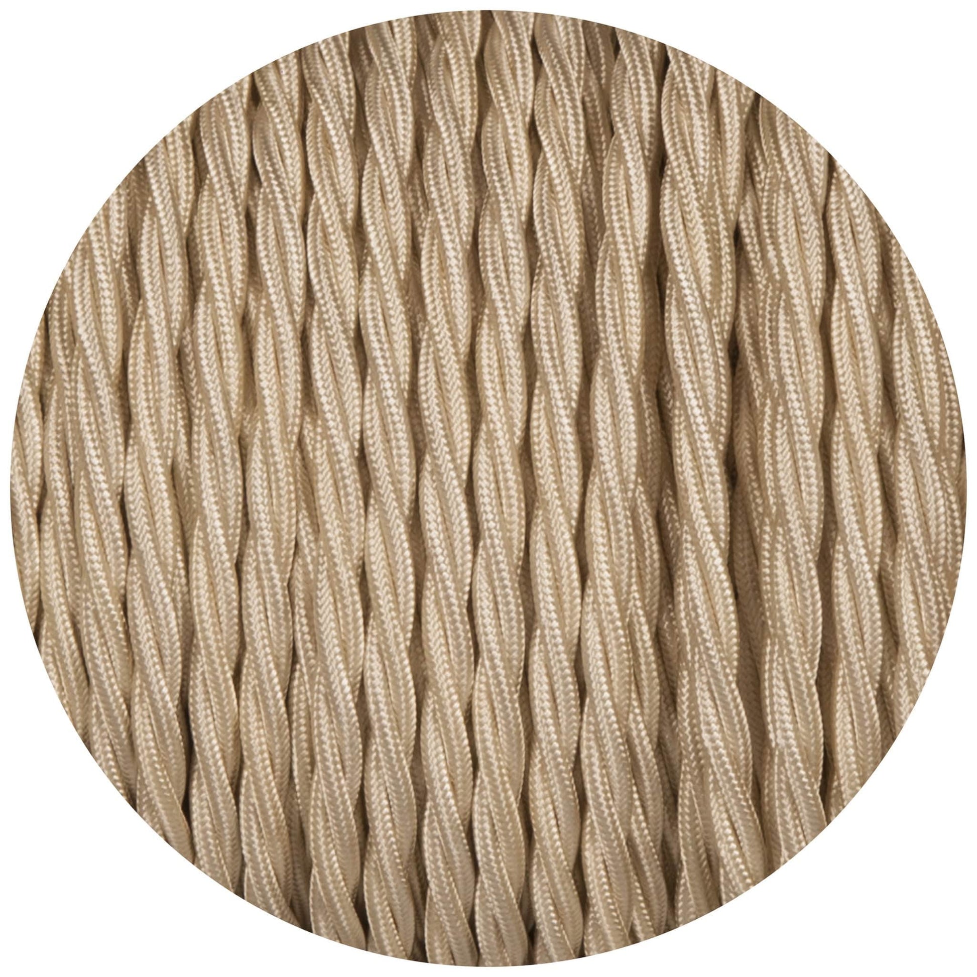 Cream Twisted Fabric Braided Cable - Enamel Shades