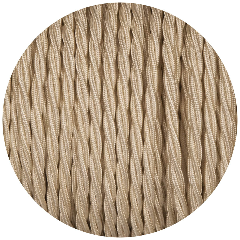 Cream Twisted Fabric Braided Cable