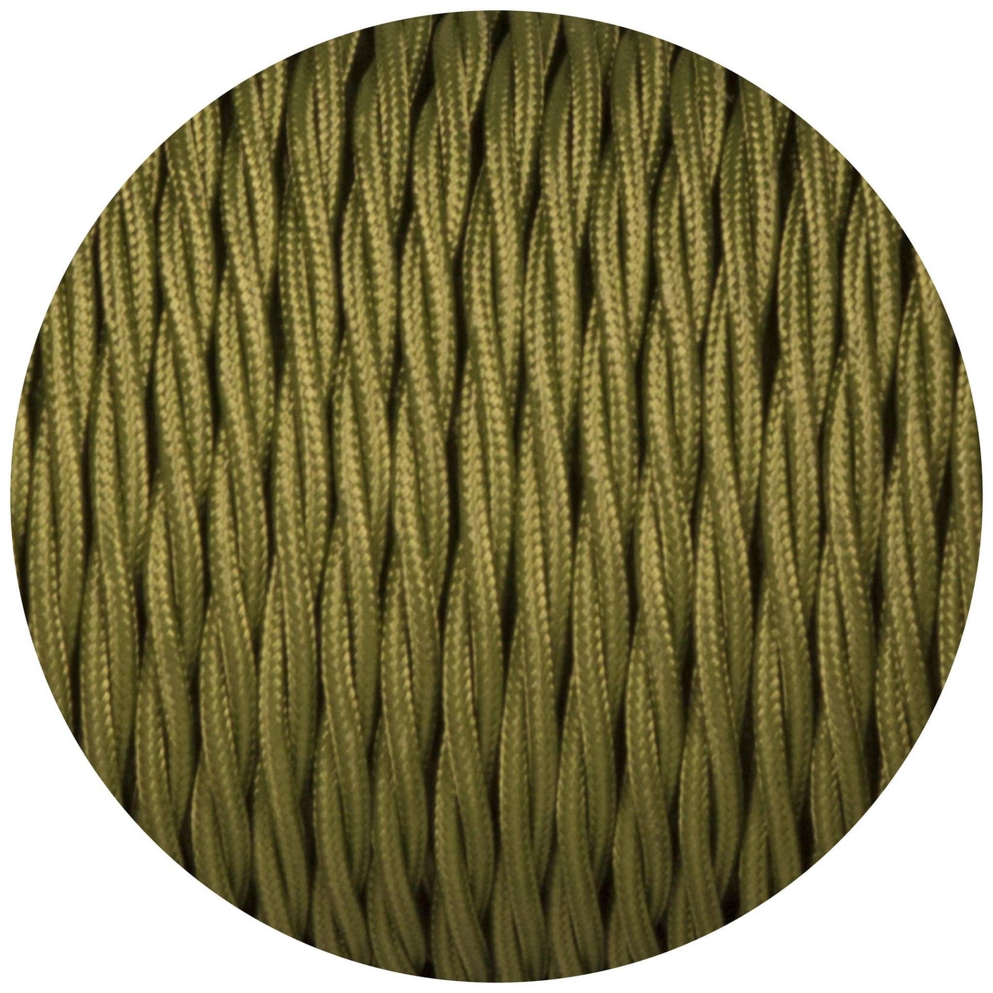 Cyprus Green Twisted Fabric Braided Cable - Enamel Shades