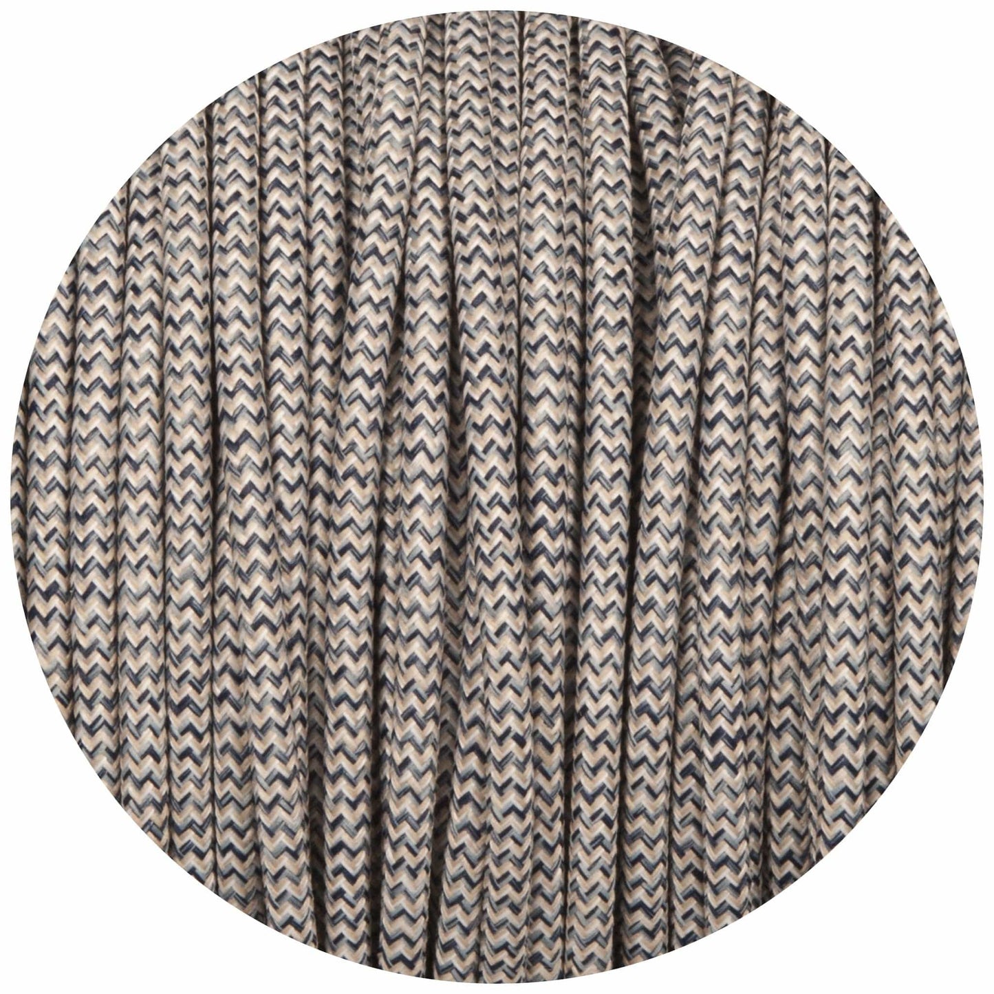 Denim & Linen Canvas Round Fabric Braided Cable - Enamel Shades