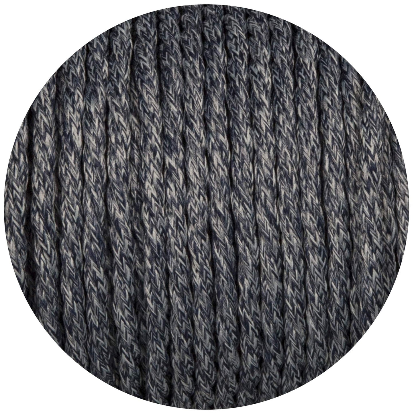 Denim Canvas Twisted Fabric Braided Cable - Enamel Shades