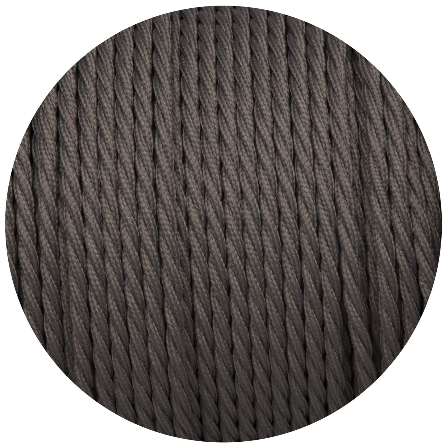 Dusk Grey Twisted Fabric Braided Cable - Enamel Shades