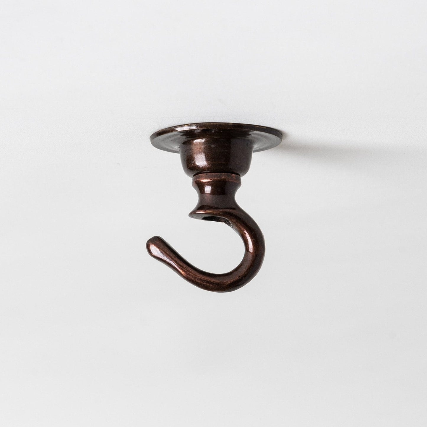 Small Ceiling Hook - Antique Copper - Enamel Shades