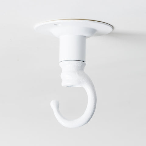 Industrial Style Ceiling Hook - White