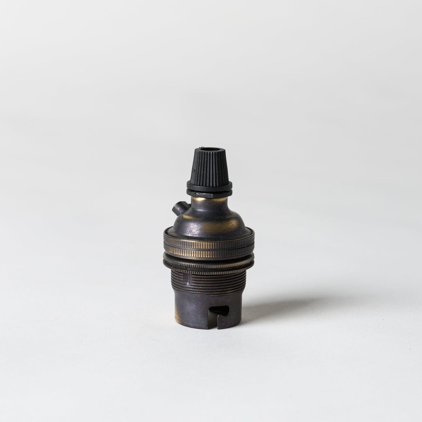 Bayonet Period Lampholder with grip - Brushed Antique - Enamel Shades