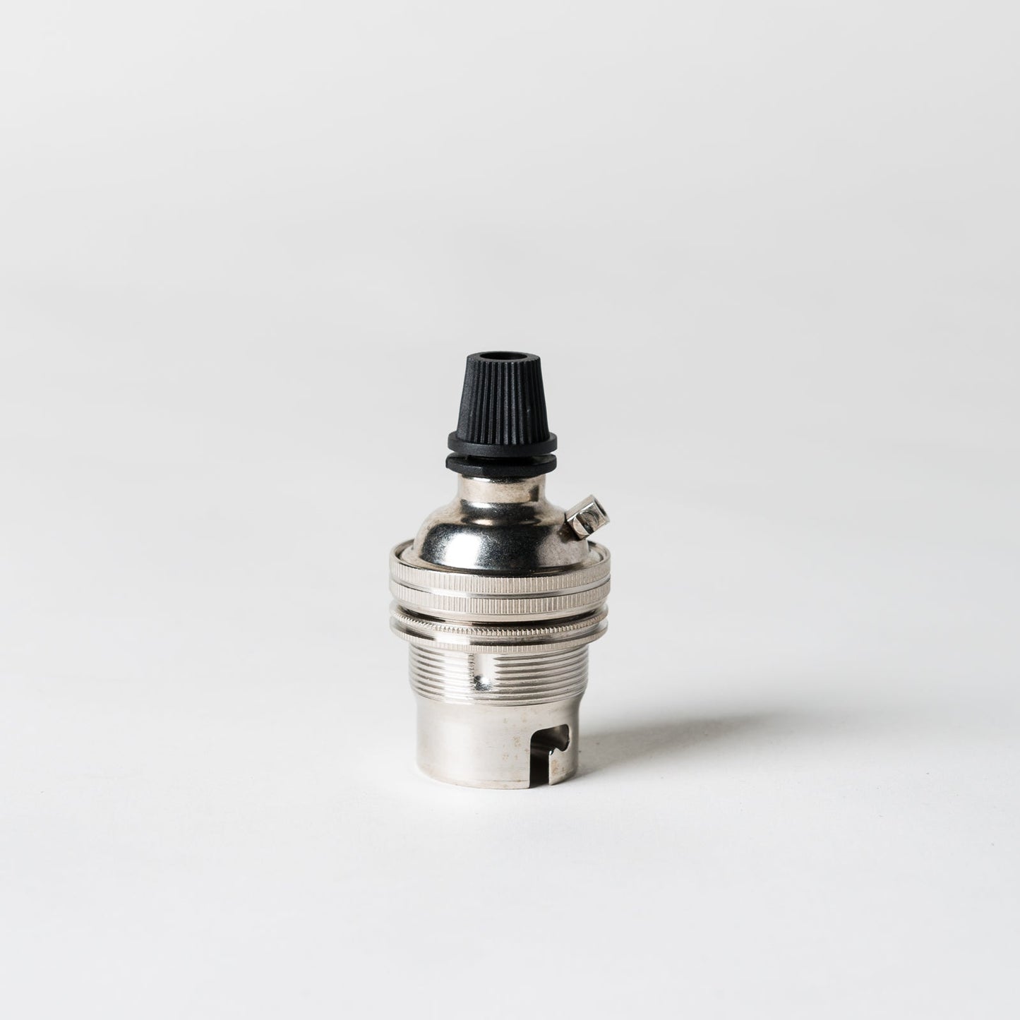 Bayonet Period Lampholder with grip - Nickel - Enamel Shades