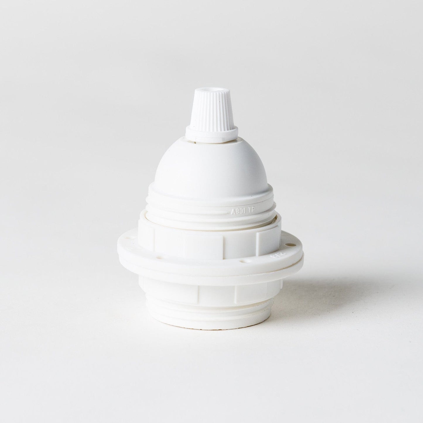 E27 Bakelite Wide Ring Lampholder with grip - White - Enamel Shades