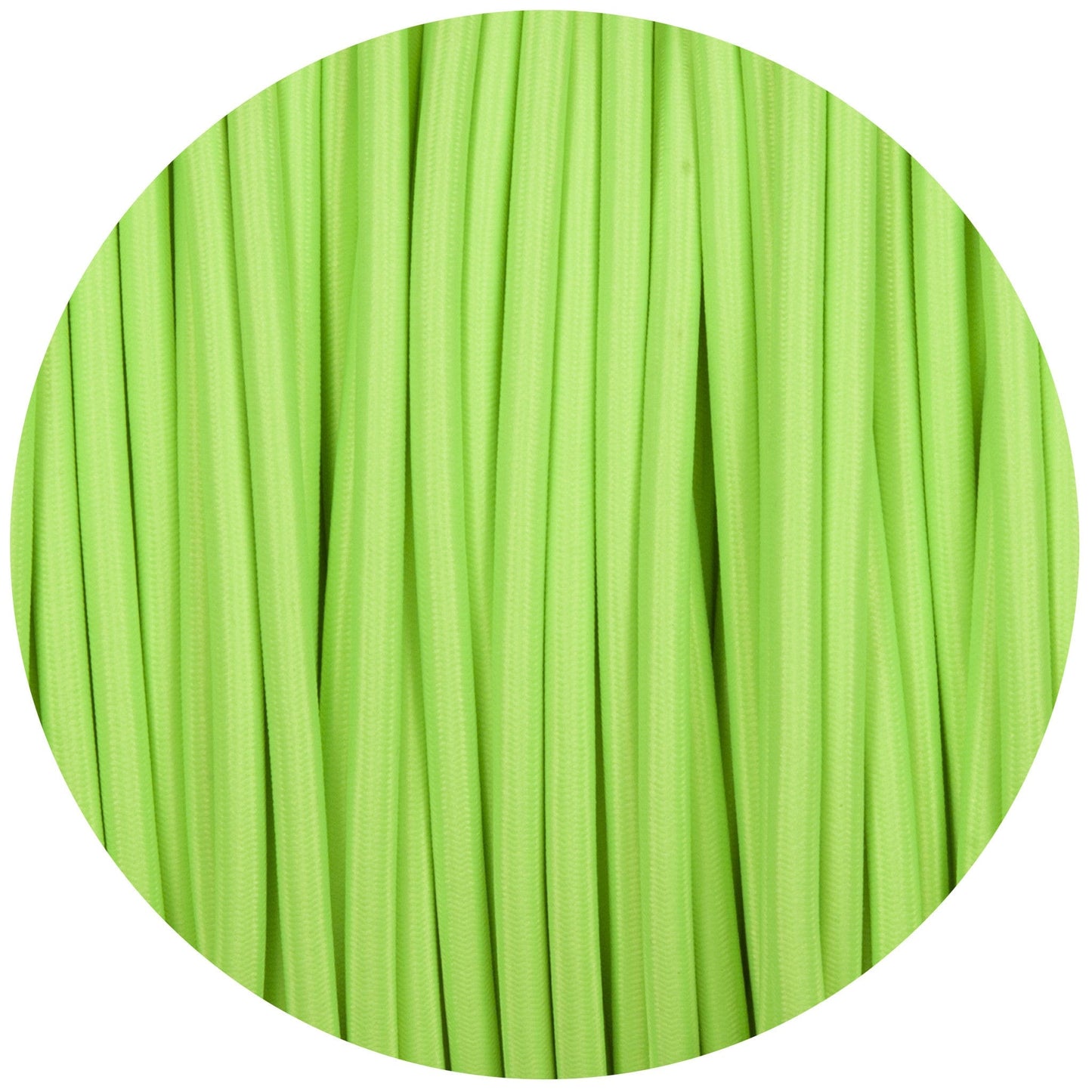 Flouro Lime Green Round Fabric Braided Cable - Enamel Shades