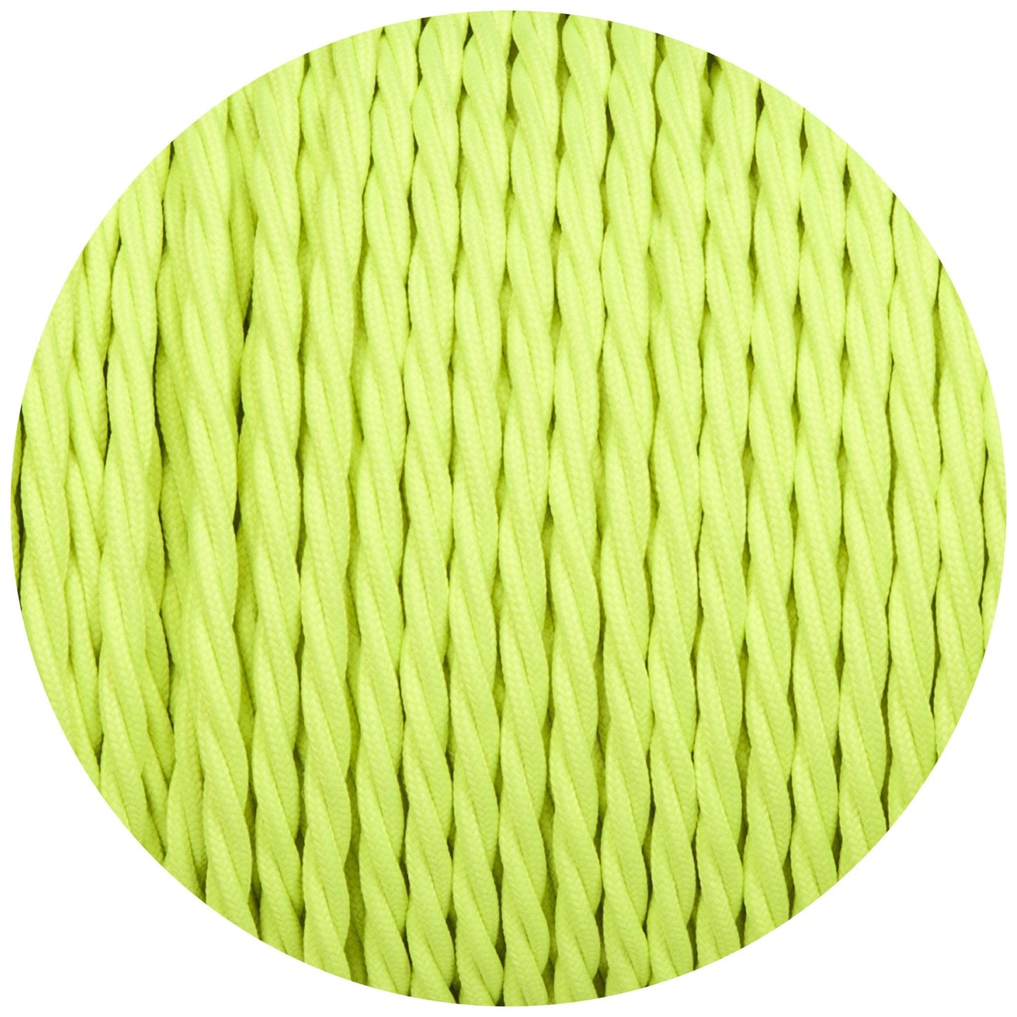 Flouro Hi-Viz Green Round Fabric Braided Cable - Enamel Shades