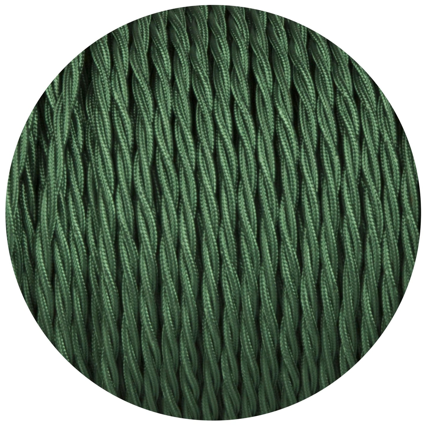 Forest Green Twisted Fabric Braided Cable - Enamel Shades