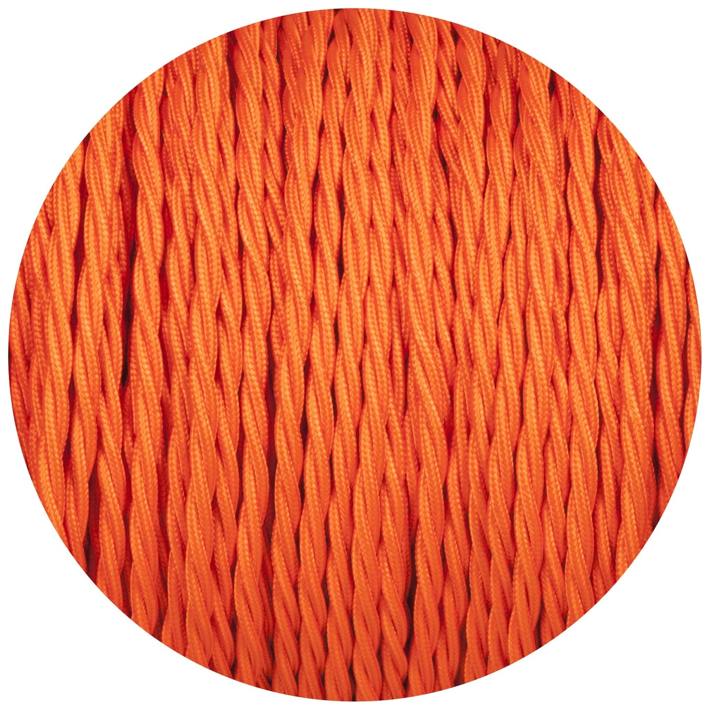 Matt Orange Twisted Fabric Braided Cable - Enamel Shades