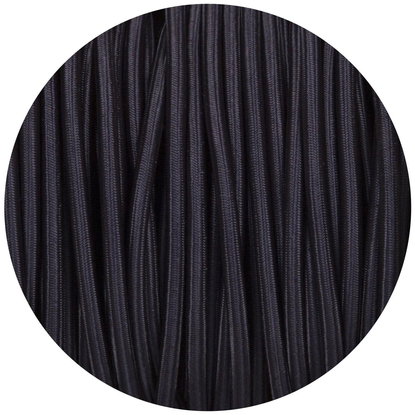 Navy Blue Round Fabric Braided Cable - Enamel Shades