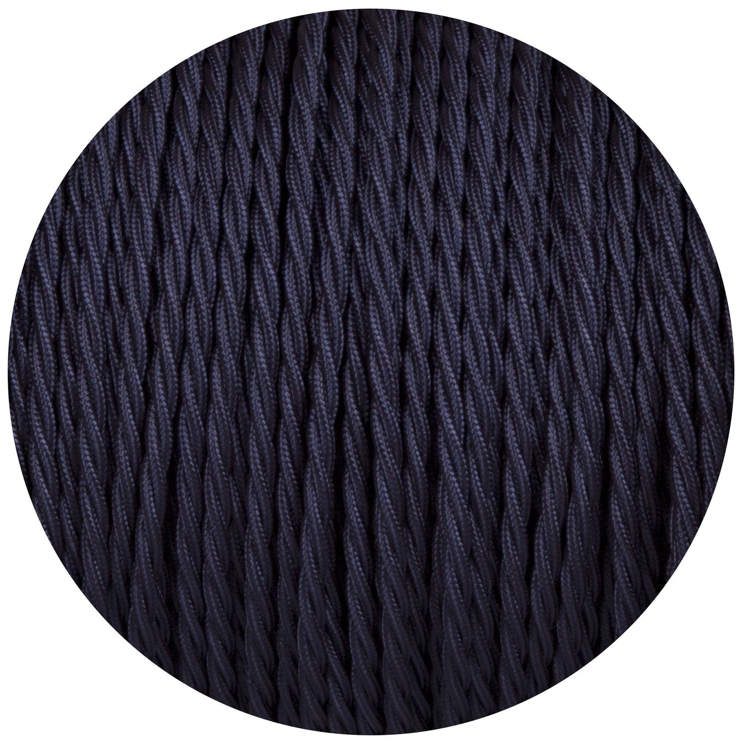 Navy Blue Twisted Fabric Braided Cable - Enamel Shades