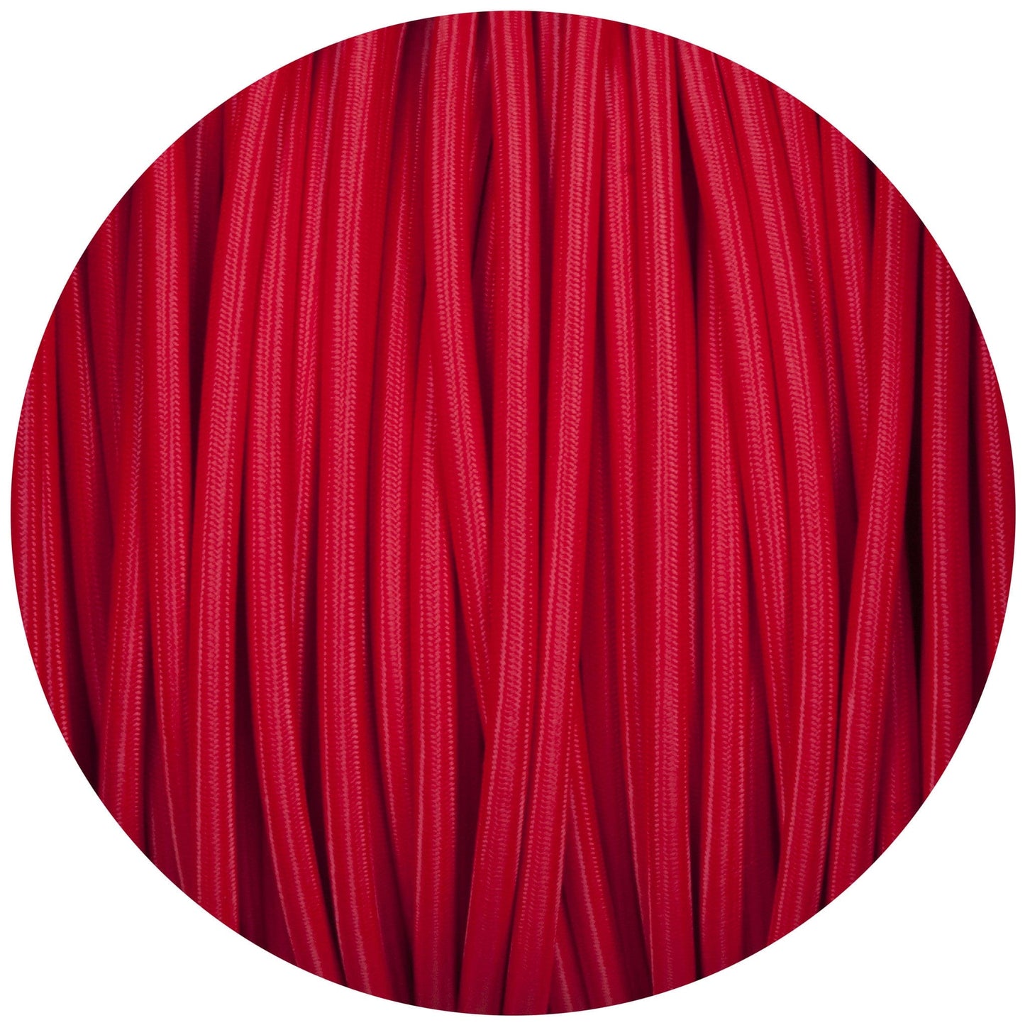 Red Round Fabric Braided Cable - Enamel Shades