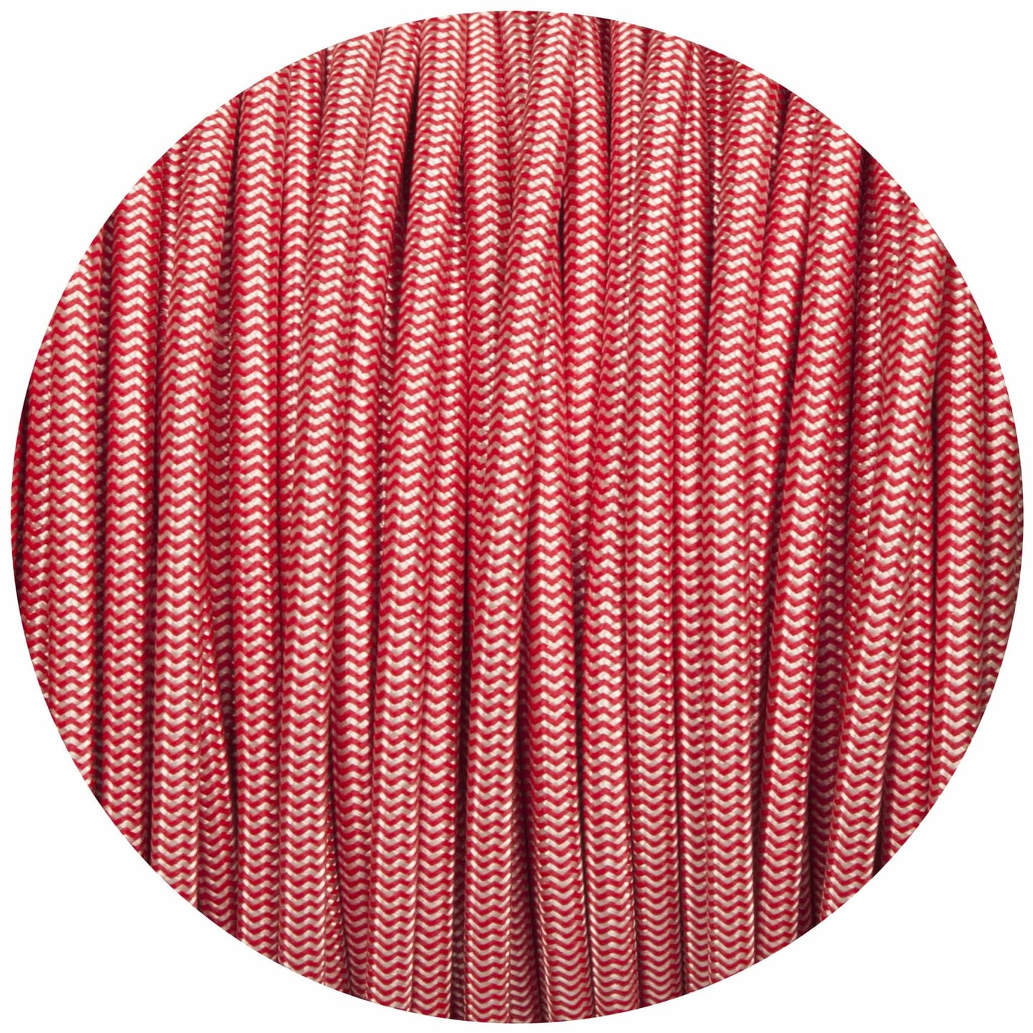 Silver & Red Round Fabric Braided Cable - Enamel Shades