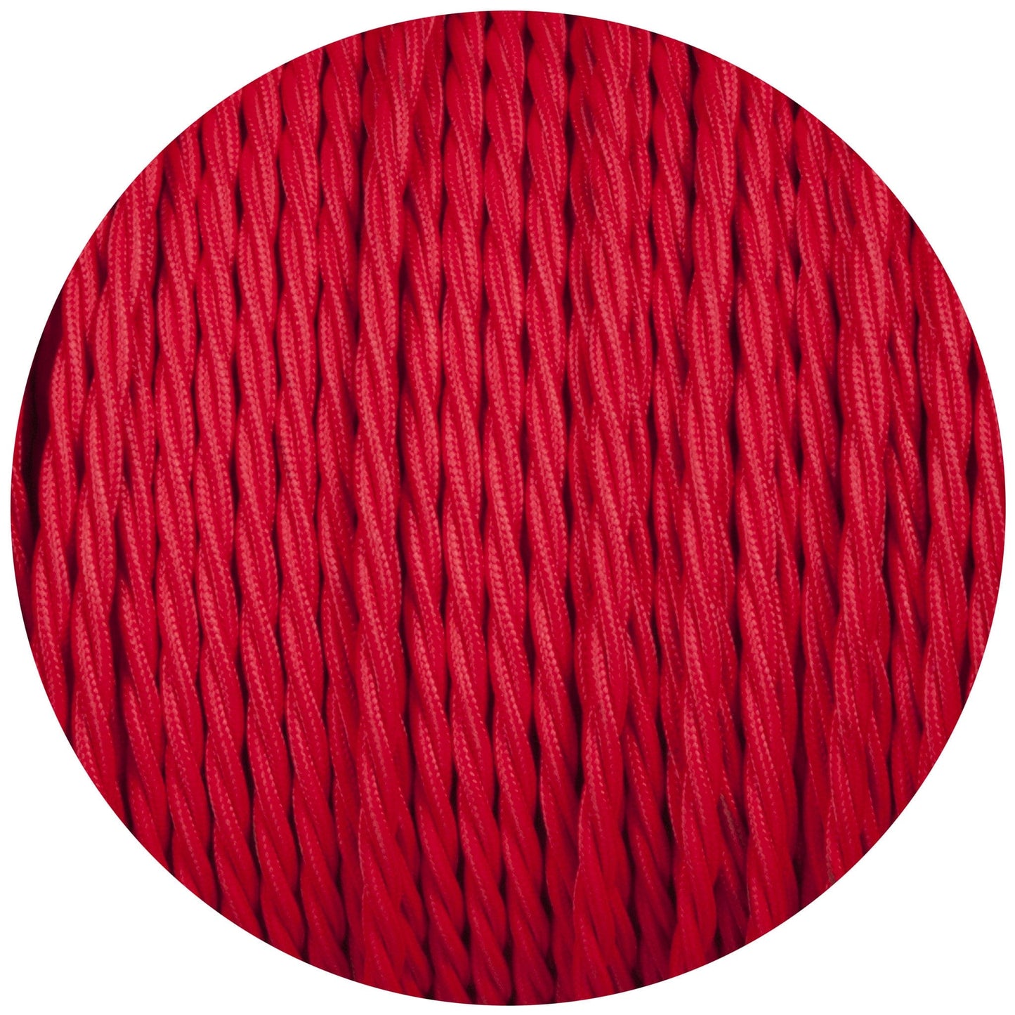 Red Twisted Fabric Braided Cable - Enamel Shades