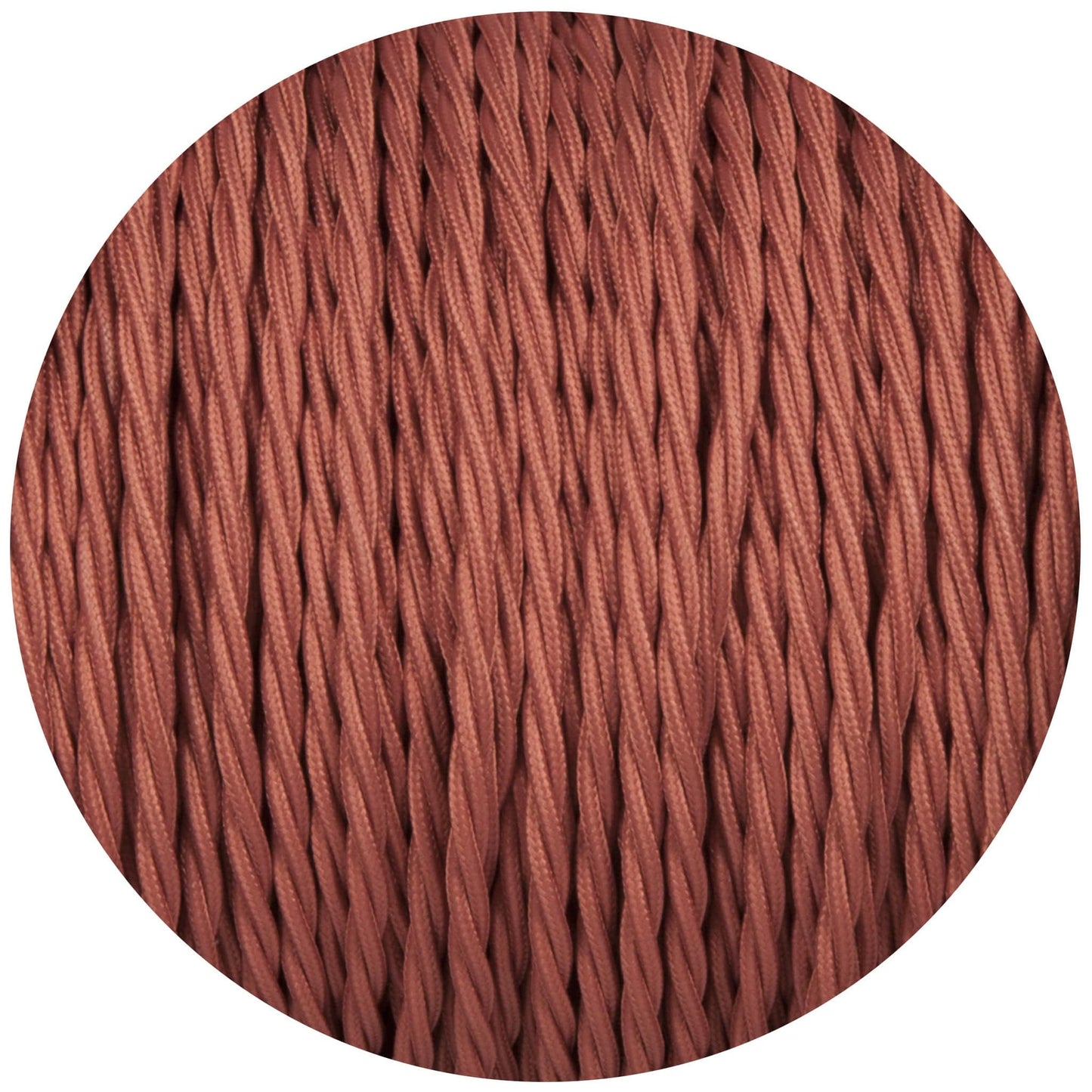 Rose Pink Twisted Fabric Braided Cable - Enamel Shades
