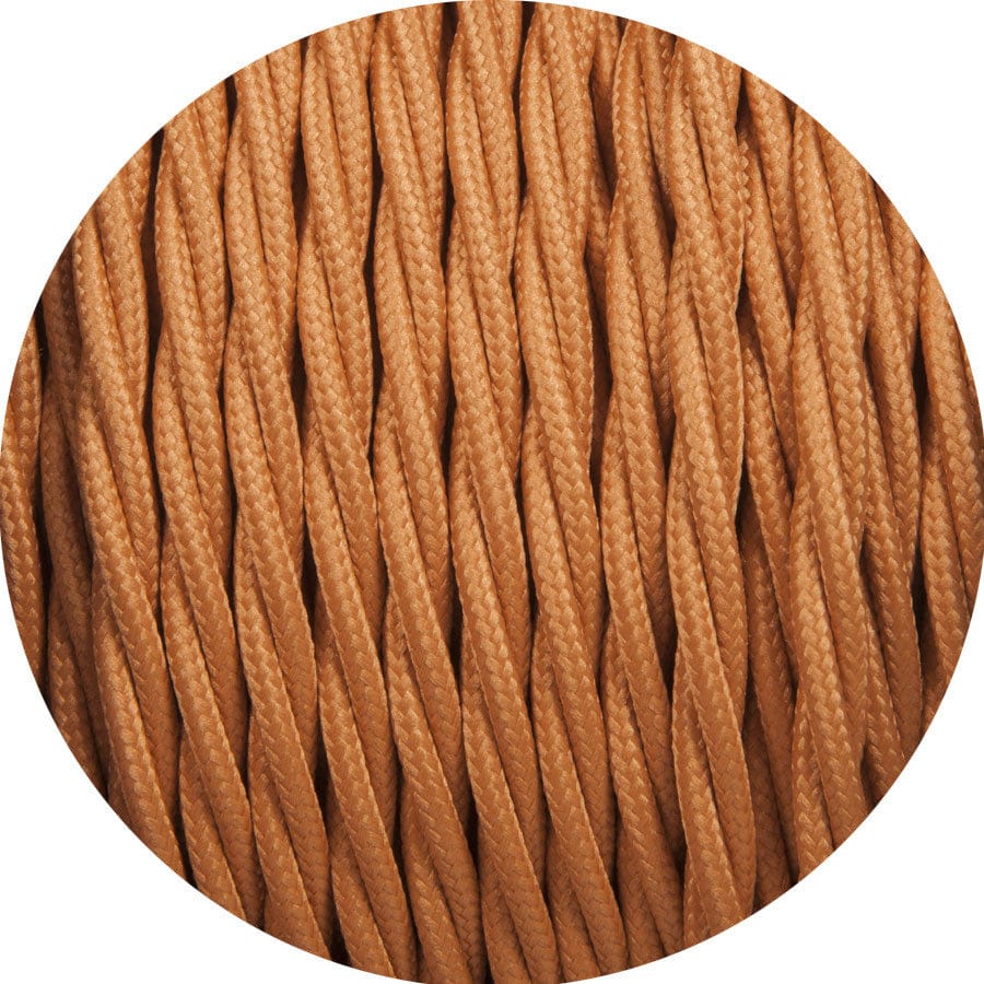 Rust Brown Twisted Fabric Cable - www.enamelshades.co.uk