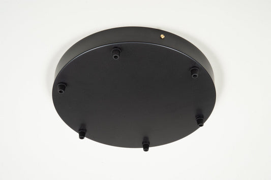 Black Steel Ceiling Rose Large 300mm - 6 Outlets - Enamel Shades