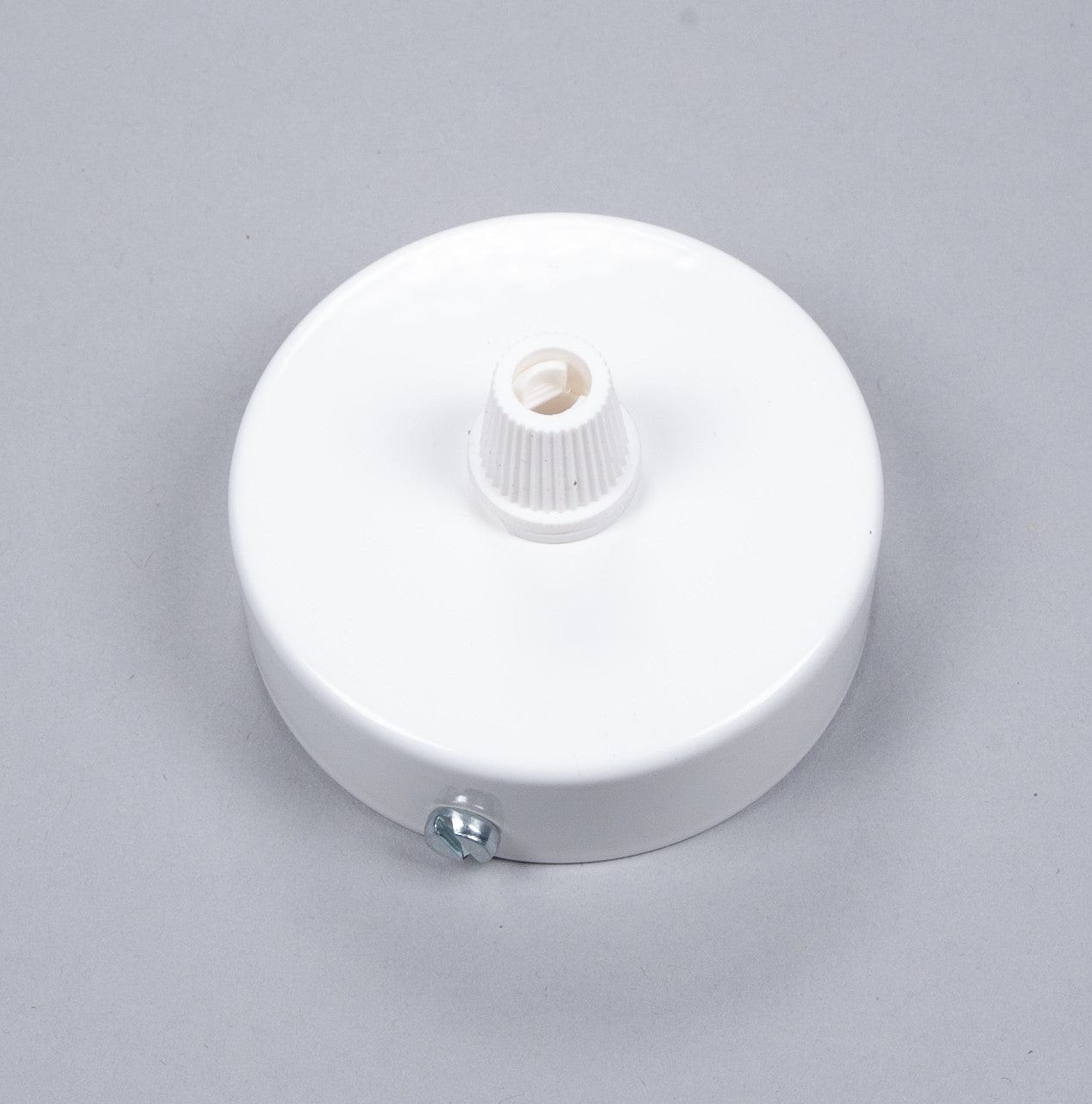 White Steel Ceiling Rose 80mm - White - www.enamelshades.co.uk