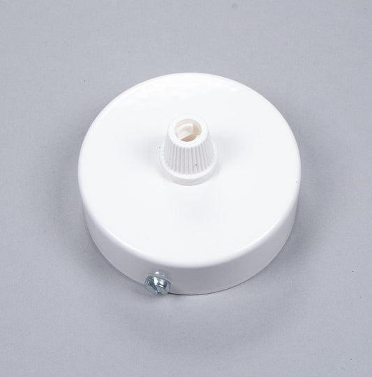 White Steel Ceiling Rose 80mm - White - www.enamelshades.co.uk