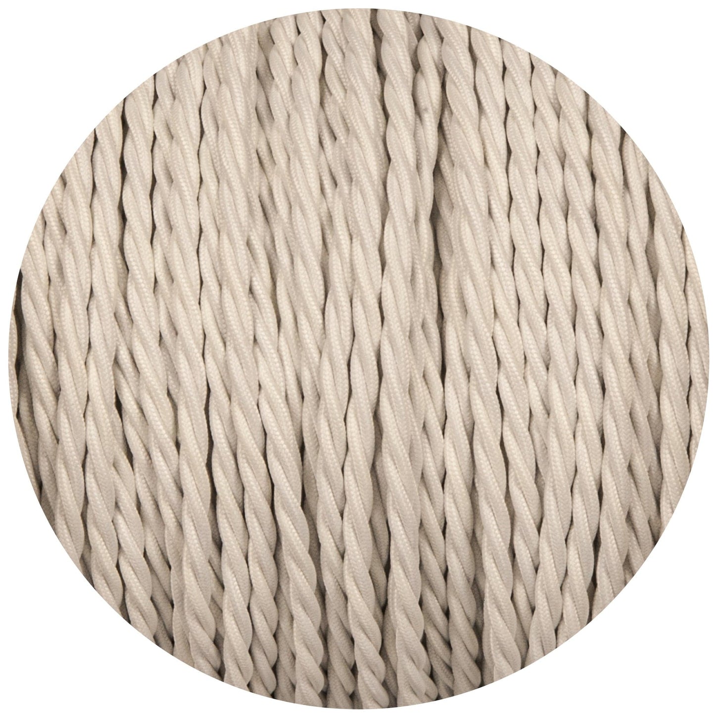 White Twisted Fabric Braided Cable - Enamel Shades