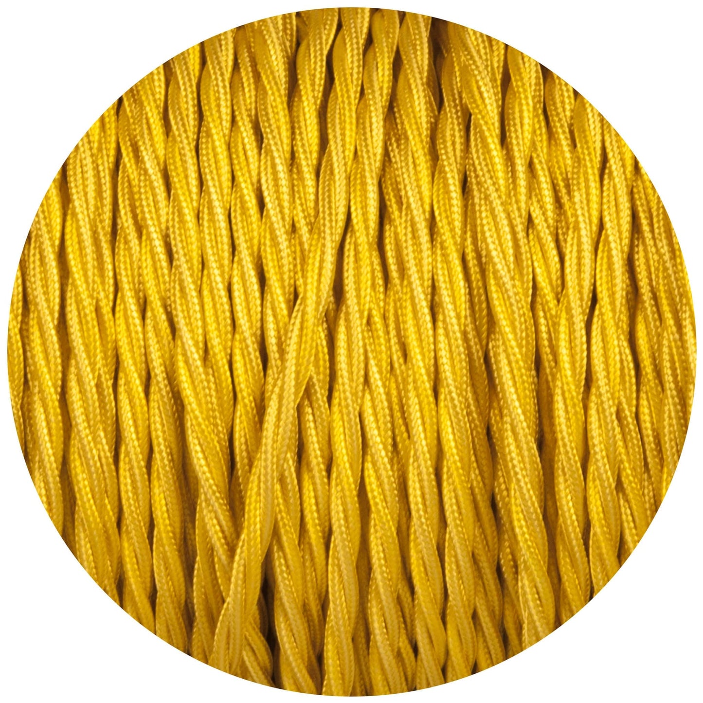 Yellow Twisted Fabric Braided Cable - Enamel Shades