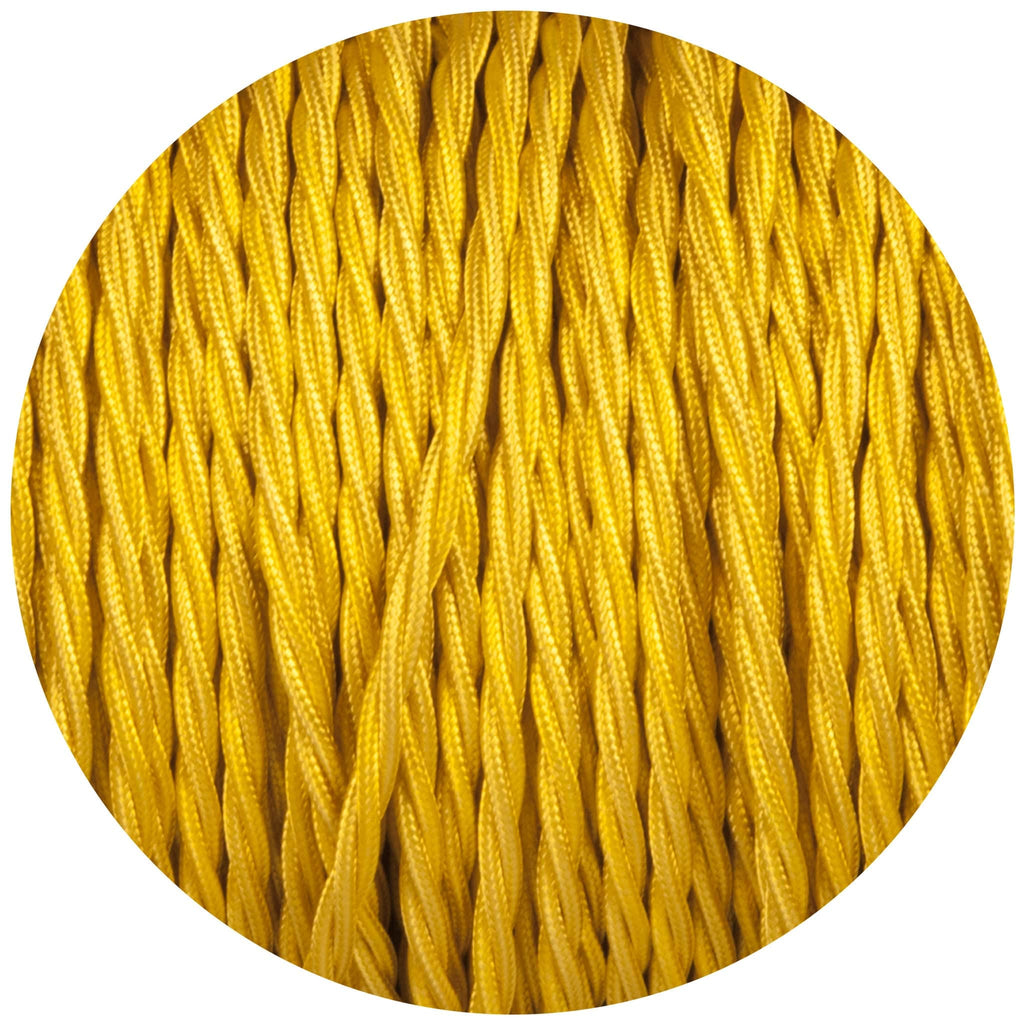 Yellow Twisted Fabric Braided Cable
