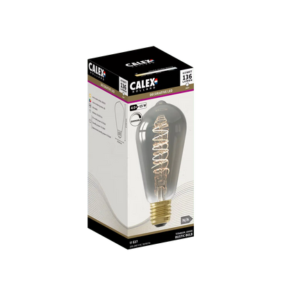 Calex Titanium Spiral Pear Dimmable LED Flex Filament Bulb E27 4W ST64