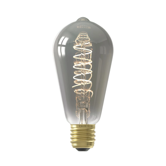Calex Titanium Spiral Pear Dimmable LED Flex Filament Bulb E27 4W ST64